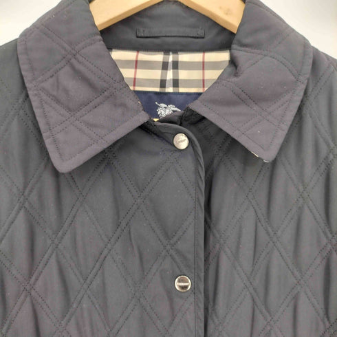 バーバリーロンドン BURBERRY LONDON 裏地ノバチェック スナップボタン 襟付き キルティングジャケット レディース