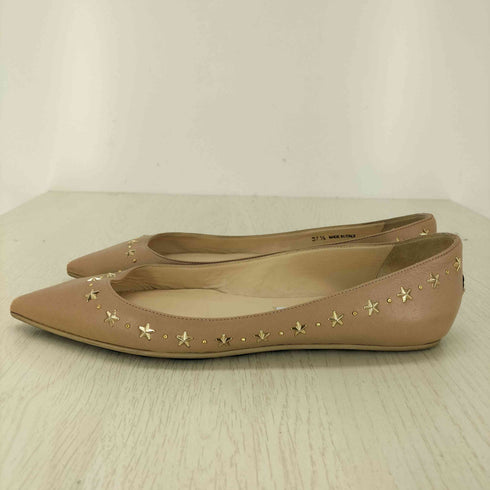 ジミーチュウ JIMMY CHOO スタースタッズ ポインテッドトゥ フラットシューズ レディース 37 1/2
