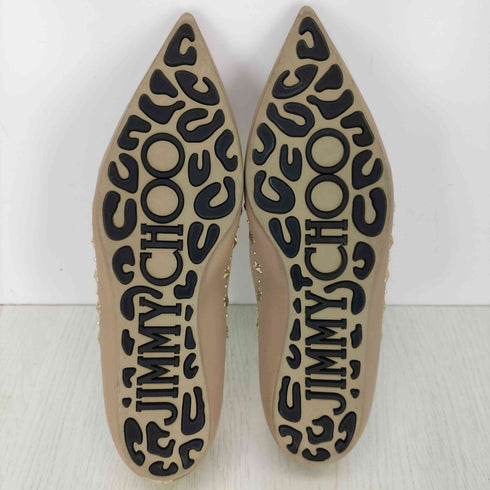 ジミーチュウ JIMMY CHOO スタースタッズ ポインテッドトゥ フラットシューズ レディース 37 1/2