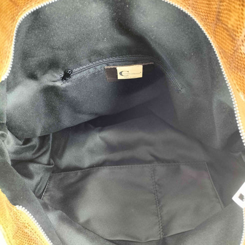 CANETTI COLLEZIONI カネッティ コレツィオーニ クロコ型押しフラップ付き レザーハンドバック メンズ