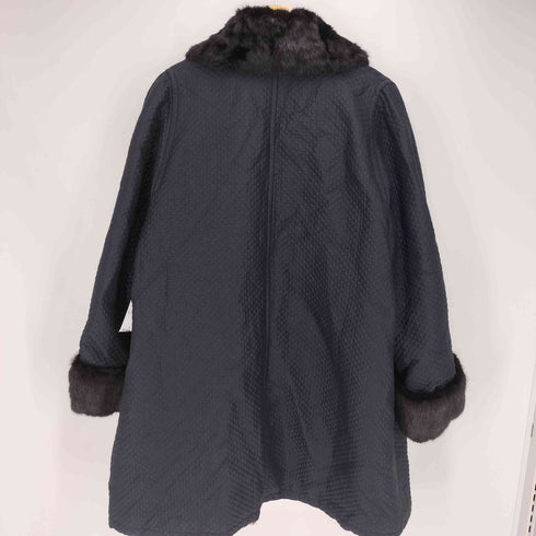 エンバ EMBA キルティング シルク ファー ジャケット レディース