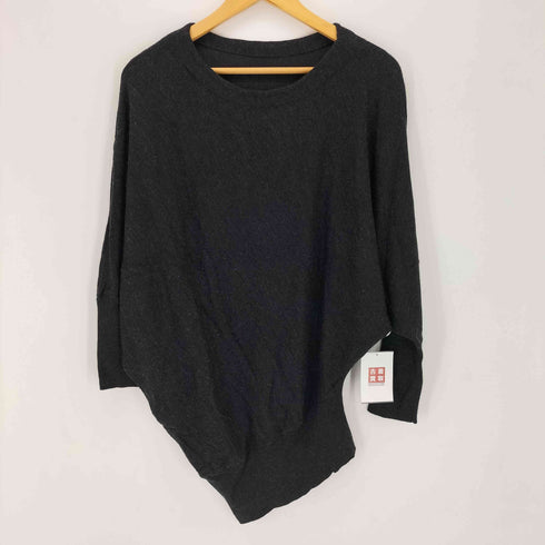 DRESS HERSELF ドレスハーセルフ カシミヤ混 ドルマンスリーブアシメニットワンピース レディース M~L