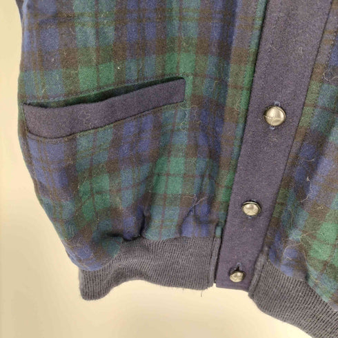 ペンドルトン PENDLETON USA製 ブラックウォッチ チェック ウール カーディガン メンズ import:L