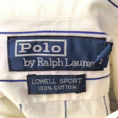ポロバイラルフローレン Polo by RALPH LAUREN LOWELL SPORTS ピンストライプ ポニー無 フロントポケット 長袖 シャツ メンズ import:XXL
