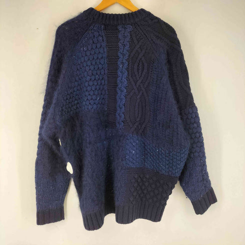 イズネス is-ness MOSAIC KNITTED SWEATER モザイクニットセーター メンズ import:L