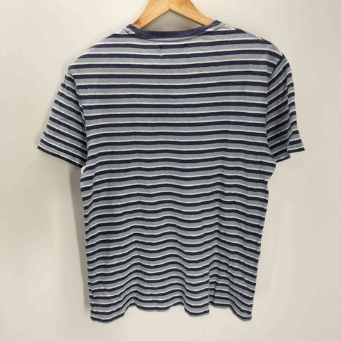 ポロバイラルフローレン Polo by RALPH LAUREN 90-00S CUSTOM FIT RL イカリ 刺繍 S/S ボーダー ポケット Tシャツ メンズ import:M
