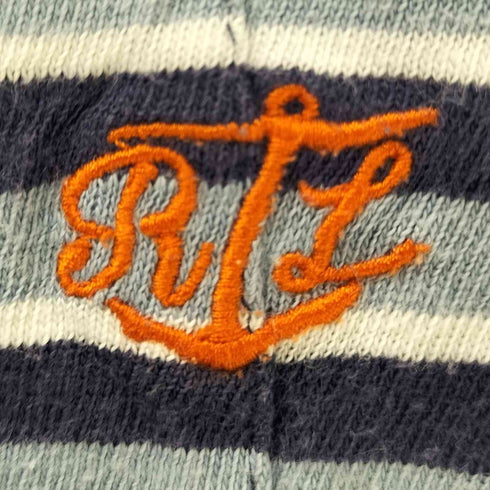 ポロバイラルフローレン Polo by RALPH LAUREN 90-00S CUSTOM FIT RL イカリ 刺繍 S/S ボーダー ポケット Tシャツ メンズ import:M