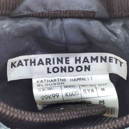 キャサリンハムネットロンドン KATHARINE HAMNETT LONDON 変形ジップ コーデュロイ ライダース レディース import:M