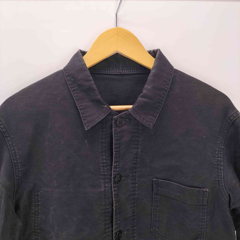 Dubure & Deverchere MADE IN FRANCE フランス製 フレンチ ユーロ ワーク ブラック モールスキン カバーオール ジャケット vintage ヴィンテージ メンズ 48
