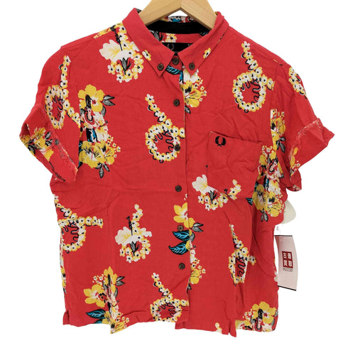 フレッドペリー FRED PERRY amy winehouse レーヨンボタニカルブラウス レディース usa6