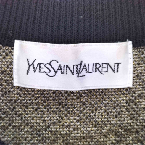 イヴサンローラン Yves Saint Laurent 金ボタン チェック柄 ウール100 ニットワンピース レディース JPN:M