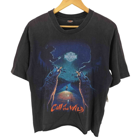 ハーレーダビッドソン HARLEY-DAVIDSON 90s USA製 ウルフ プリント 半袖 Tシャツ メンズ M