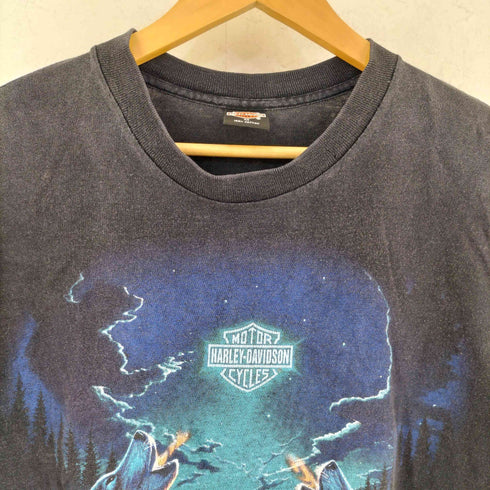 ハーレーダビッドソン HARLEY-DAVIDSON 90s USA製 ウルフ プリント 半袖 Tシャツ メンズ M
