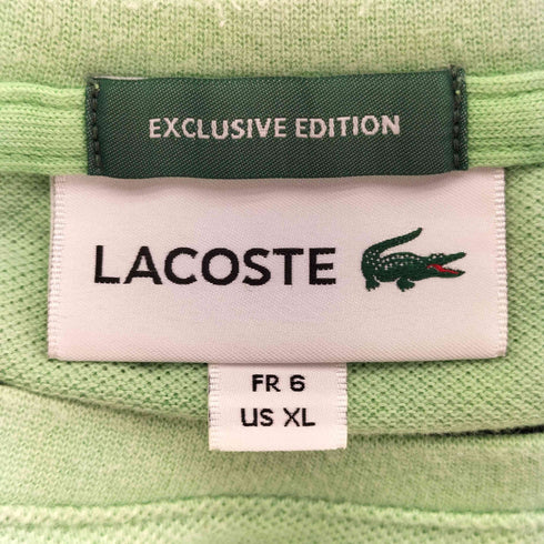 ラコステ LACOSTE EXCLUSIVE EDITION ロゴ 刺繍 鹿の子 クルーネック S/S Tシャツ メンズ import:XL