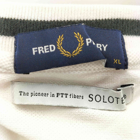 フレッドペリー FRED PERRY SOLOTEX ロゴ 刺繍 鹿の子 クルーネック S/S Tシャツ メンズ import:XL