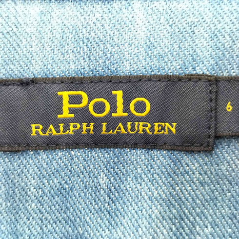 ポロラルフローレン POLO RALPH LAUREN コットンリネン ベルテッド デニムシャツ ワンピース レディース 6