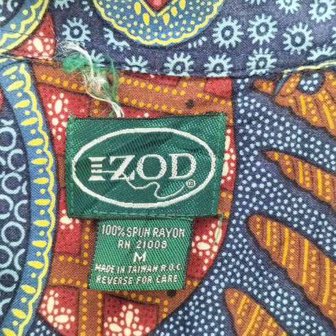 アイゾッド IZOD 台湾製 リーフペイズリー レーヨンアロハシャツ メンズ import:M