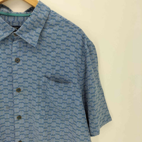 ナットナスト NAT NAST 幾何学模様 シルク 半袖シャツ メンズ import:L