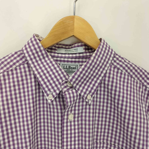 エルエルビーン L.L.Bean wrinkle free リンクルフリー コットンボタンダウンチェックシャツ メンズ 16 1/2-33