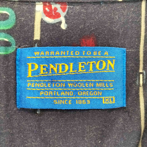 ペンドルトン PENDLETON 90-00s 総柄レーヨンオープンカラーシャツ メンズ import:XL