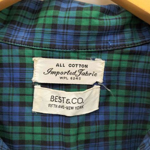 BEST&CO. ベストアンドカンパニー 60-70s ブラックウォッチチェック半袖シャツ メンズ JPN:L