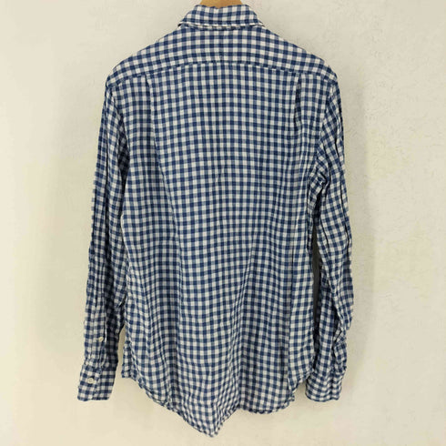 ポロラルフローレン POLO RALPH LAUREN ポニー刺繍 ギンガムチェック リネン レギュラーカラー 長袖 シャツ メンズ S
