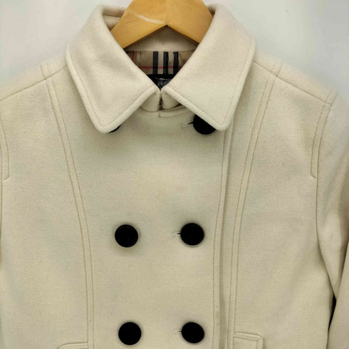 バーバリーロンドン BURBERRY LONDON 裏地ノバチェック ダブルブレスト ウール ショート コート レディース 150