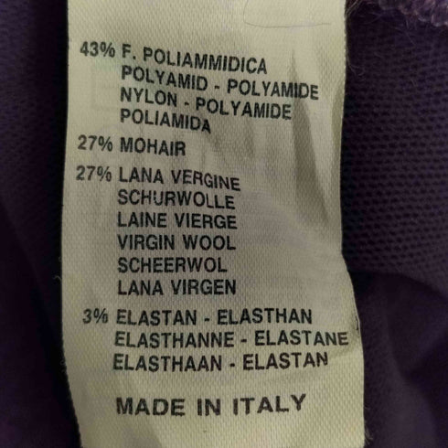 イタリア製 ウール モヘア混 シアー切替 ドッキングニット レディース