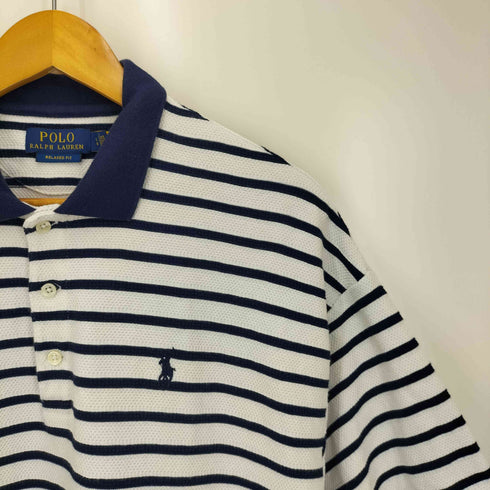 ポロラルフローレン POLO RALPH LAUREN RELAXED FIT リラックスフィット ストライプド テクスチャード ポロシャツ メンズ import:L