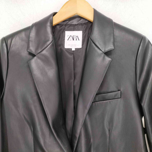 ザラ ZARA フェイクレザー テーラードジャケット レディース import:S