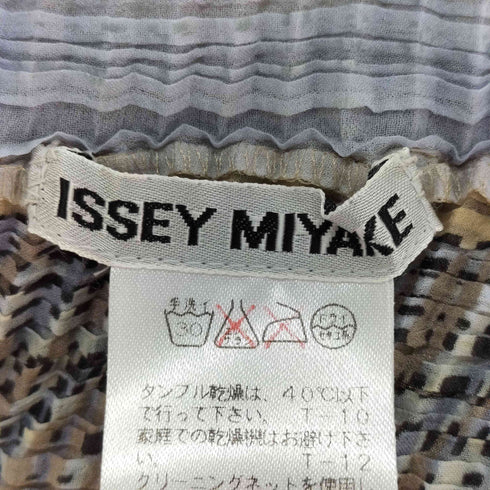 イッセイミヤケ ISSEY MIYAKE 98SS 格子柄 ワッフルプリーツ 半袖ブラウス レディース JPN:M