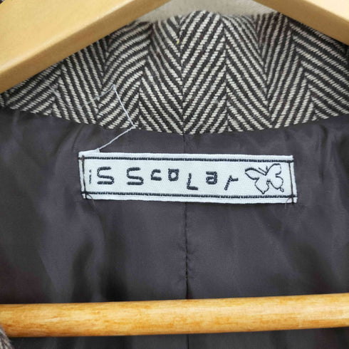 iS ScoLar イズスカラー チェック柄切替 花刺繍コート レディース import:M