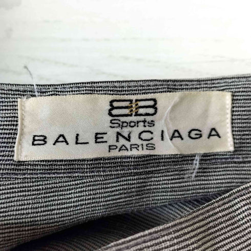 バレンシアガ BALENCIAGA 90-00S SPORTS ロゴ刺繍 バンドカラー シャツ メンズ import:M