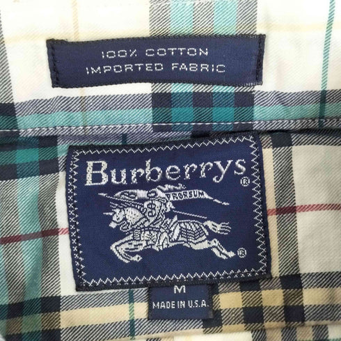 バーバリーズ BURBERRYS USA製 チェック柄 ポケット 長袖シャツ メンズ M