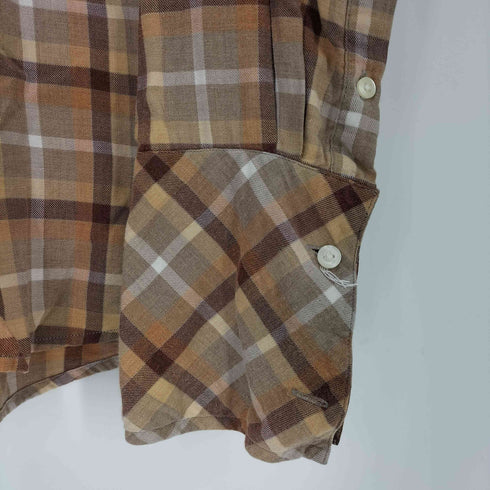 ギャップ Gap 00s ダブルカフスボタン チェック オープンカラーシャツ メンズ JPN:L