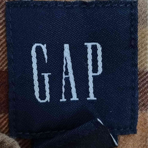 ギャップ Gap 00s ダブルカフスボタン チェック オープンカラーシャツ メンズ JPN:L