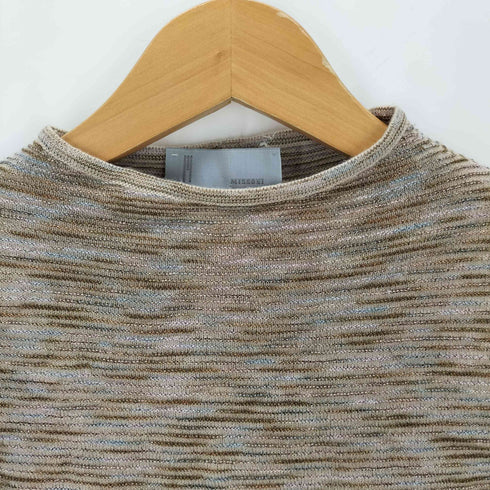 ミッソーニ MISSONI イタリア製 楊柳 ノースリーブ ニットトップス レディース
