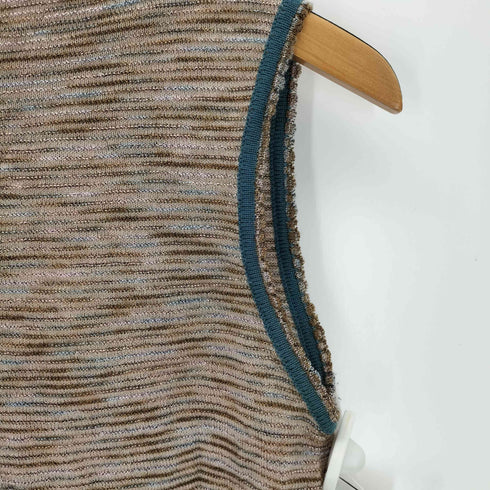 ミッソーニ MISSONI イタリア製 楊柳 ノースリーブ ニットトップス レディース