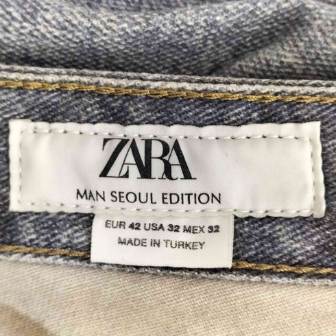 ザラ ZARA ウォッシュド加工 転写プリント バギーフィット ジーンズ メンズ 32