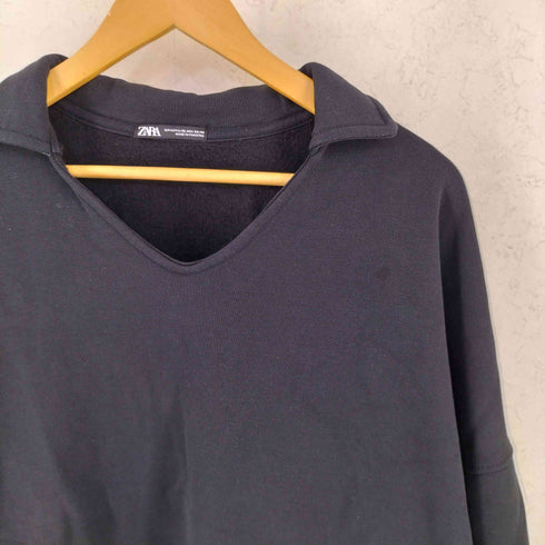 ザラ ZARA クロップド スキッパー スウェット メンズ L-XL