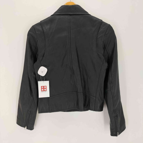 アダムエロペ Adam et Rope SHEEPSKIN LEATHER シープスキン ダブルライダースジャケット レディース 36