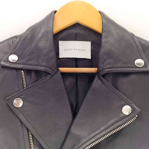 アダムエロペ Adam et Rope SHEEPSKIN LEATHER シープスキン ダブルライダースジャケット レディース 36