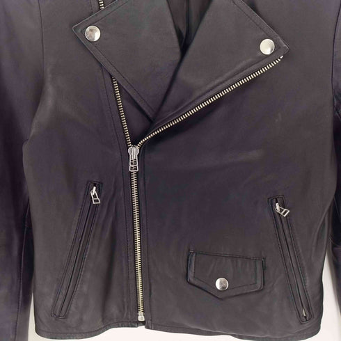 アダムエロペ Adam et Rope SHEEPSKIN LEATHER シープスキン ダブルライダースジャケット レディース 36