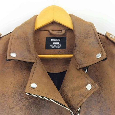 ベルシュカ BERSHKA フェイクレザー ダブルライダースジャケット レディース L