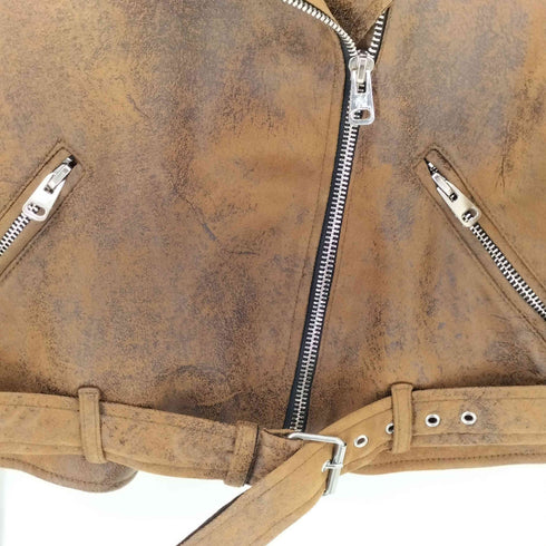 ベルシュカ BERSHKA フェイクレザー ダブルライダースジャケット レディース L