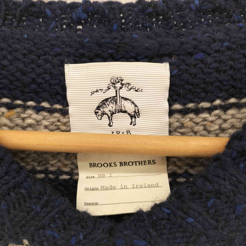 ブルックスブラザーズ BROOKS BROTHERS アイルランド製 Vネックボーダーウールニット メンズ JPN:1