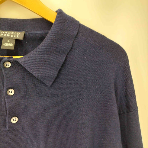 HAROLD POWELL シルク混 ニット ポロ メンズ import:XL