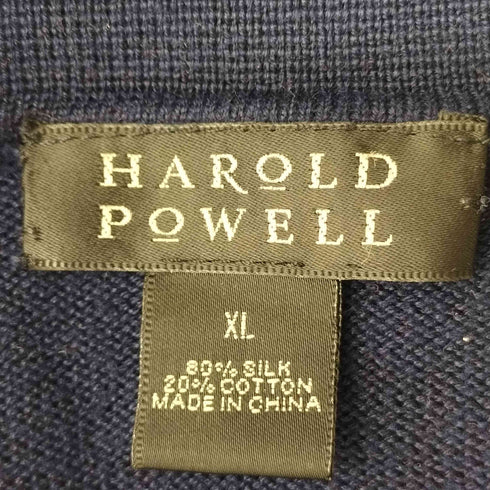 HAROLD POWELL シルク混 ニット ポロ メンズ import:XL