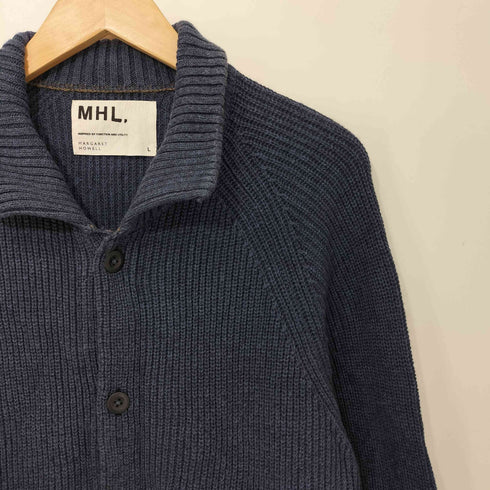 エムエイチエル MHL. リブ編み コットン ウール ニットカーディガン メンズ import:L