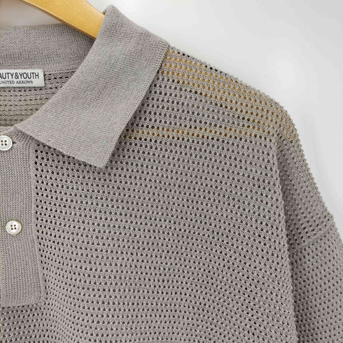 ビューティーアンドユースユナイテッドアローズ BEAUTY & YOUTH UNITED ARROWS 25SS グリッド 半袖 ニット ポロシャツ メンズ JPN:XL